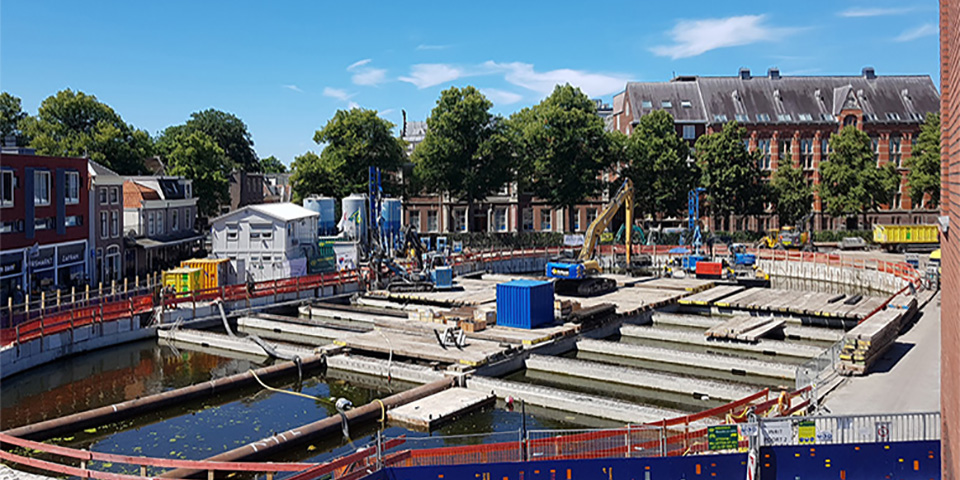 Parkeergarage Garenmarkt, Leiden | Gevarieerde funderingstechnieken voor project Garenmarkt Leiden